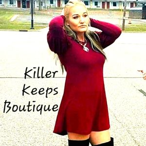 Love Riche Burgundy empire sleeve sweater …